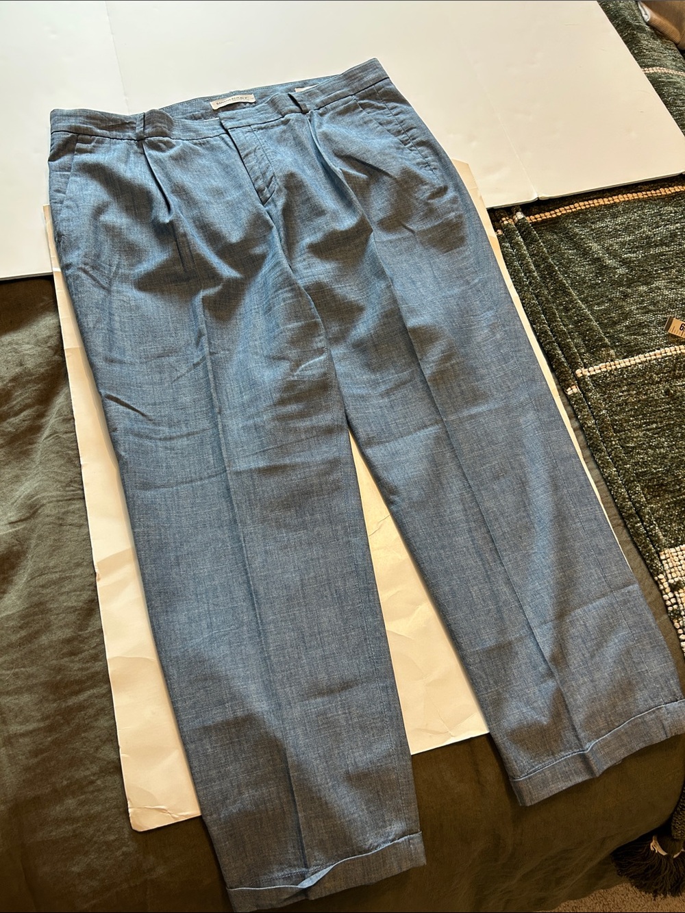 Banana Republic, women’s Classic Straight-Leg Dress Pants in Slate Blue,